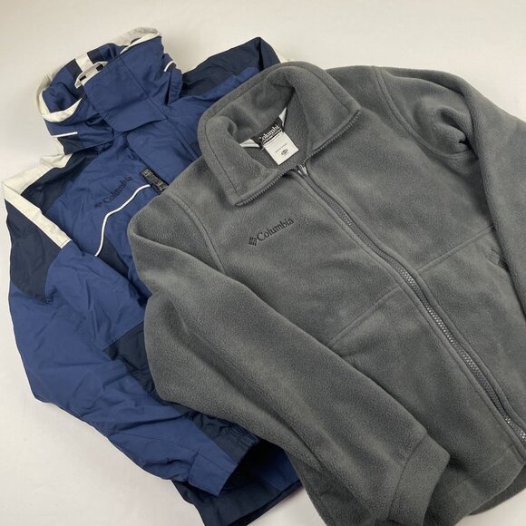 Columbia Bugaboo 3in1 Jacket Boy’s 10/12 Omni-Tech Hooded Winter Fleece Lined - Picture 1 of 13